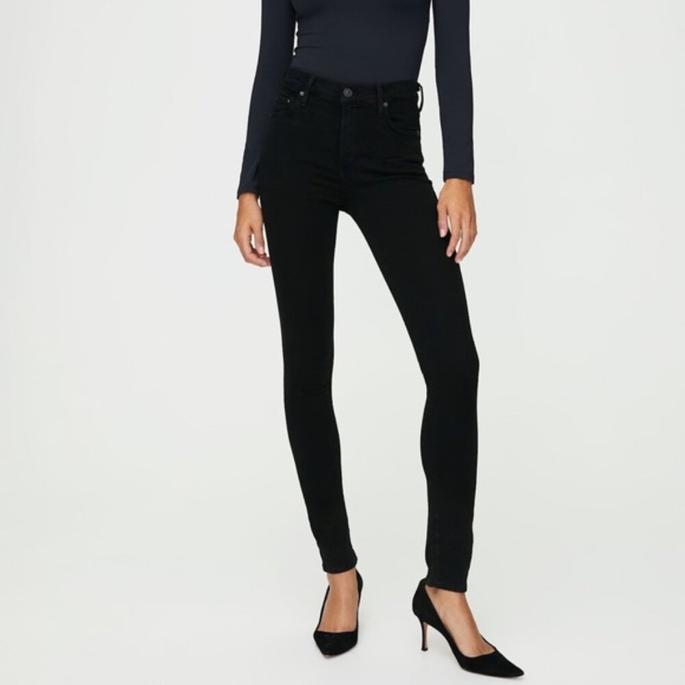 Aritzia Citizens Of Humanity Rocket High Rise Skinny Black Denim Jeans size 29